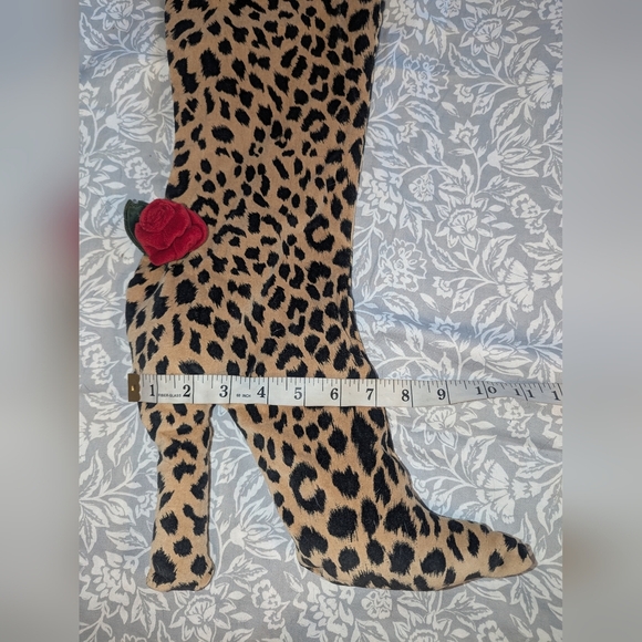 Oi San Francisco VINTAGE Velvet Christmas Stocking LEOPARD High Heel Rose Diva - Picture 12 of 12